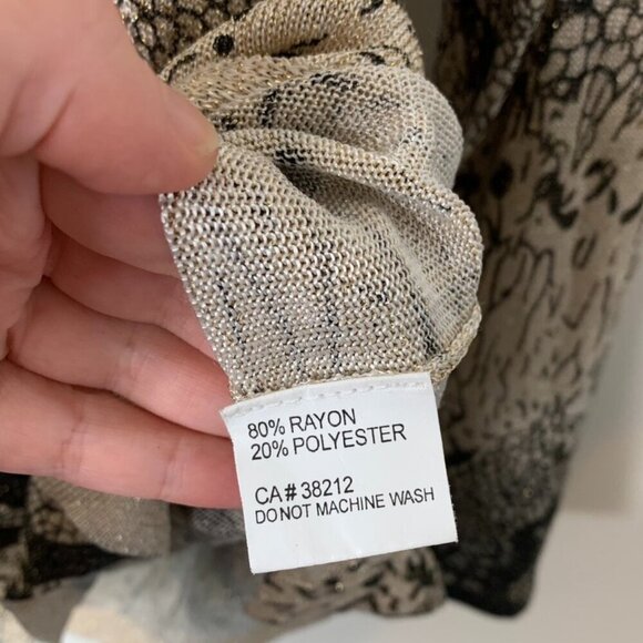 Women's D&D Collection Top Y2K 2000s 90s Vtg Animal Print Long Sleeve Size L/XL - Picture 3 of 7